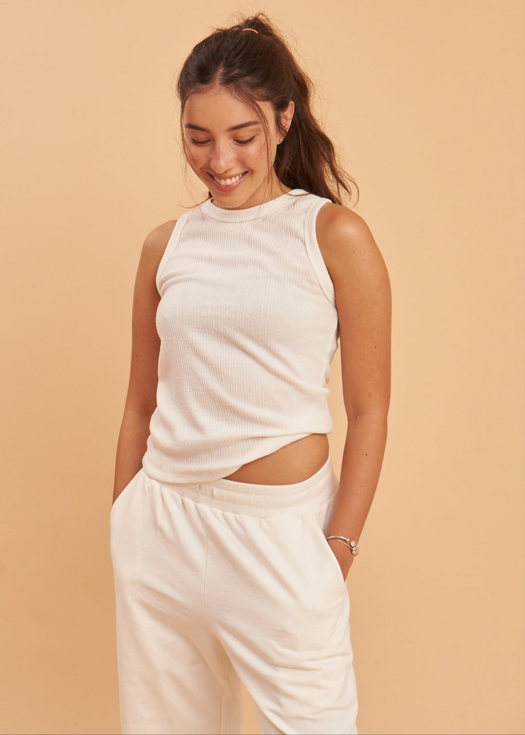 Tank Top en Rib Lanilla